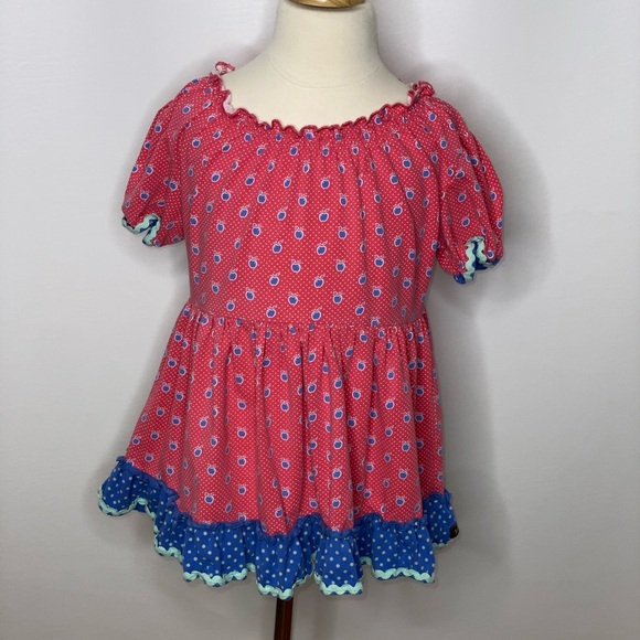 Matilda Jane girls polka dot Apple print top 8 - Picture 1 of 3